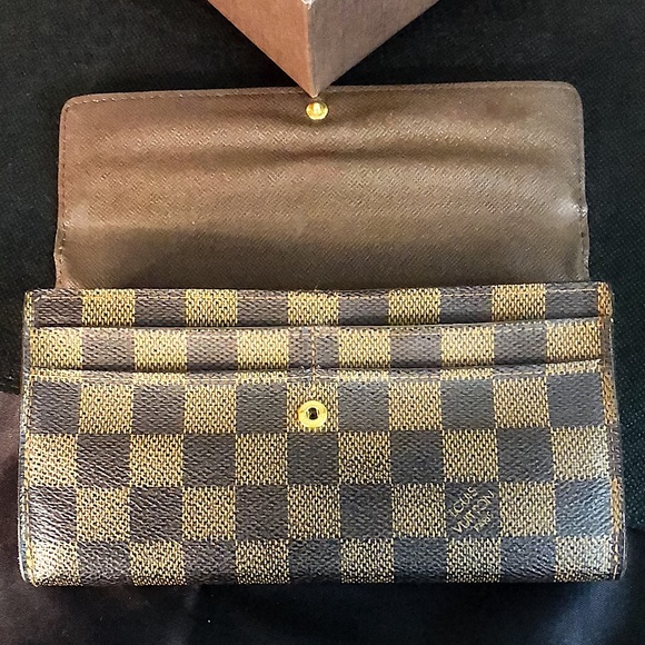 LOUIS VUITTON Damier Ebene Long Snap Coated Canvas Wallet Authentic CA4088 - Picture 16 of 17
